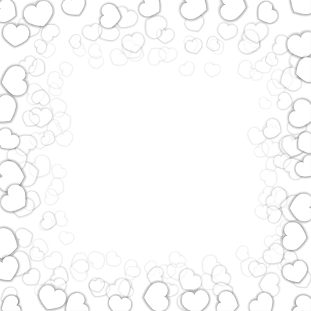 White Hearts Frameのイラスト素材