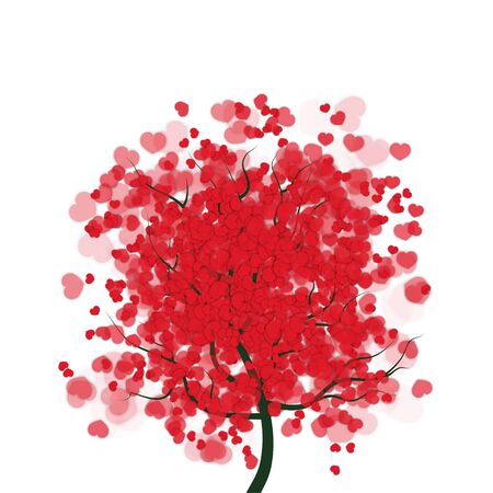 Tree with Red Heartsのイラスト素材