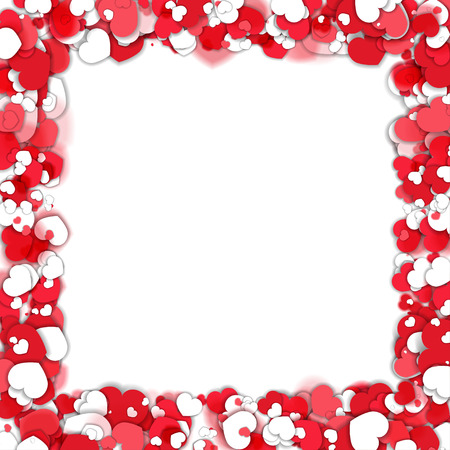 Red and White Hearts Borderのイラスト素材