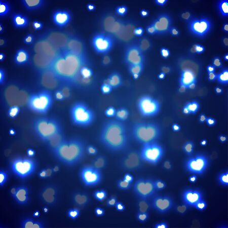 Seamless Blue Valentines Day Pattern with Heartsのイラスト素材