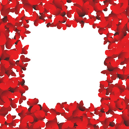 Valentines Day Frame with Butterfliesのイラスト素材