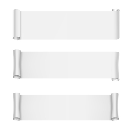 Paper Scrolled Bannersのイラスト素材