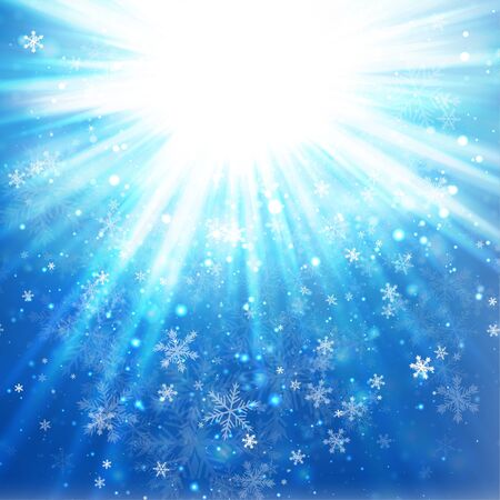 Blue Snowy Backgroundのイラスト素材