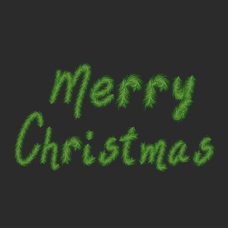 Fir Tree Letters Merry Christmasのイラスト素材