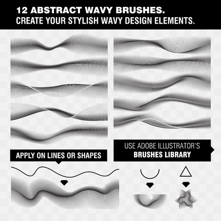Wavy Brushes - create your own wavy design in illustratorのイラスト素材
