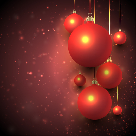 Red Christmas Balls Background Compositionのイラスト素材