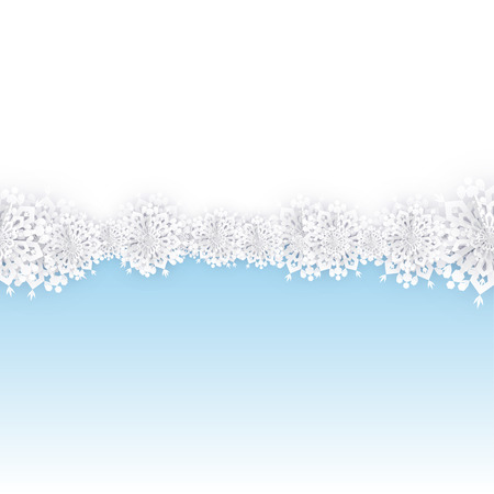Winter Background Divider with Snowflakesのイラスト素材