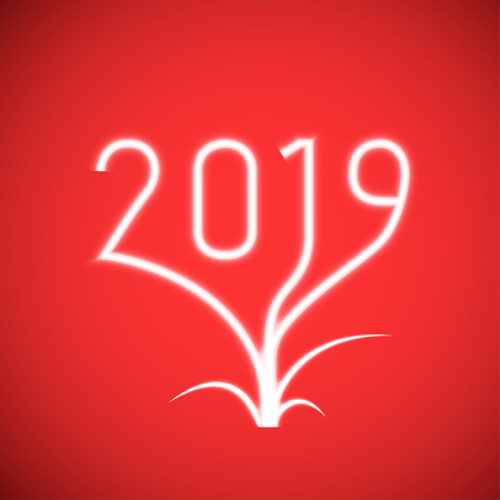 Abstract Design New Year Numbers 2019のイラスト素材