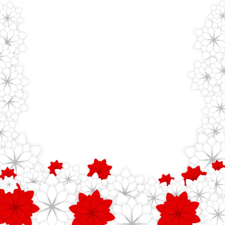Spring Background with White Paper Flowersのイラスト素材