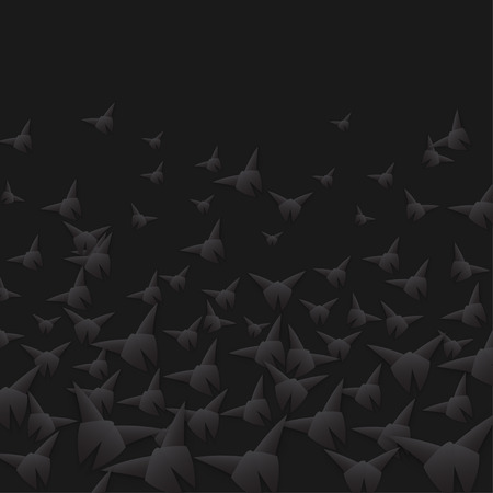 Black Paper Orignami Butterfliesのイラスト素材