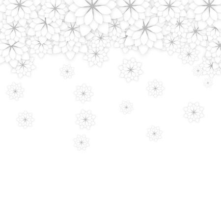 Spring Background with White Paper Flowersのイラスト素材