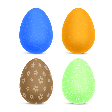 Set of Colorful Easter Eggsのイラスト素材