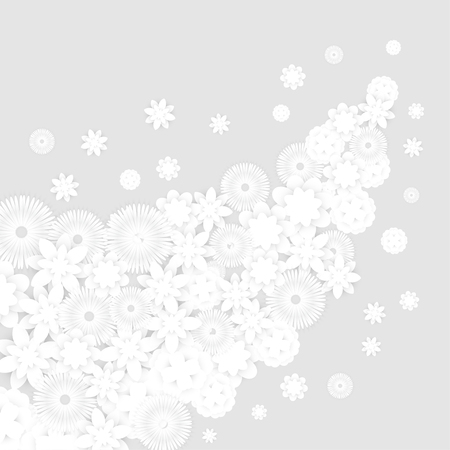 Spring Background with White Paper Flowersのイラスト素材