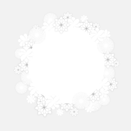 Spring Background with White Paper Flowersのイラスト素材