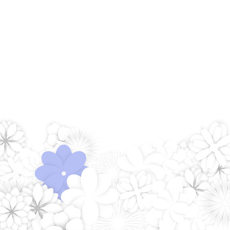 Spring Background with White Paper Flowersのイラスト素材