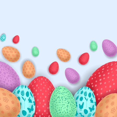 Background with Colorful Easter Eggsのイラスト素材