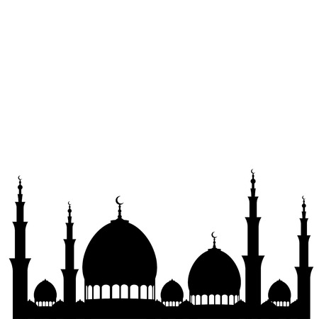 Ramadan Mosque silhouette backgroundのイラスト素材