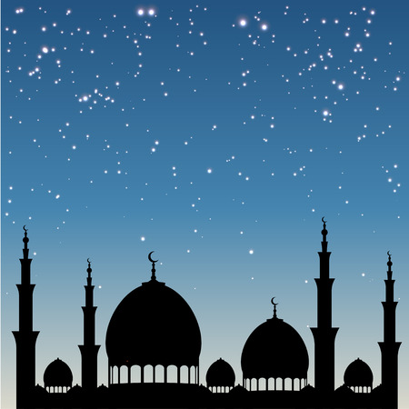Ramadan mosque night backgroundのイラスト素材