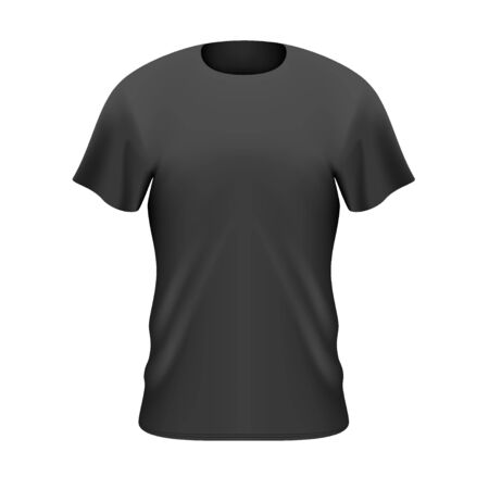 Black Mens T Shirt Front Viewのイラスト素材