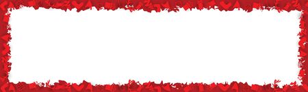 Christmas Frame Border with Fir Trees, Holly Berries, Bells, Bow Ribbon and Baublesのイラスト素材