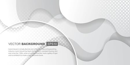 White Gray Gradient Elegant Waves with Shadows Background Templateのイラスト素材