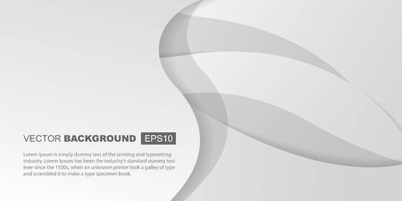 White Gray Gradient Elegant Waves with Shadows Background Templateのイラスト素材