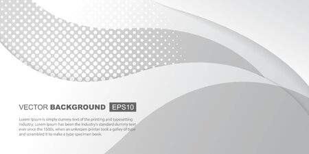 White Gray Gradient Elegant Waves with Shadows Background Templateのイラスト素材