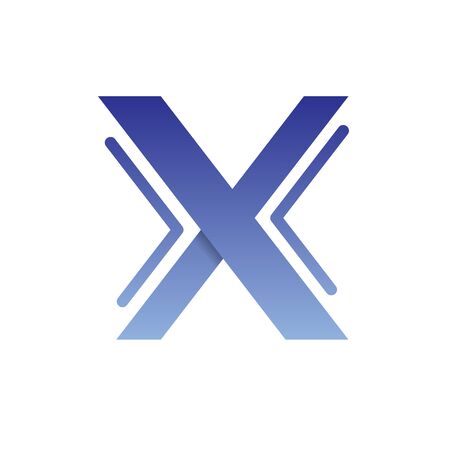 Blue Letter X Logo Design Templateのイラスト素材