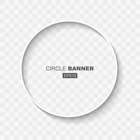 White Abstract Circle Banner Template with Flat Design Shadowのイラスト素材