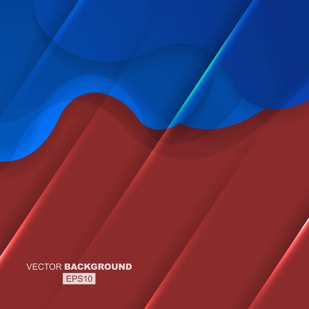 Blue and Red Geometric Modern Fluid Background Composition with Gradients, Shadows and Lightsのイラスト素材