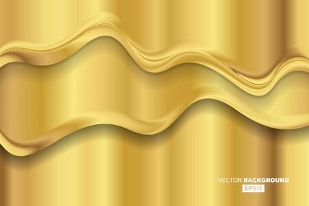 Gold Modern Fluid Background Composition with Waves and Shadowsのイラスト素材