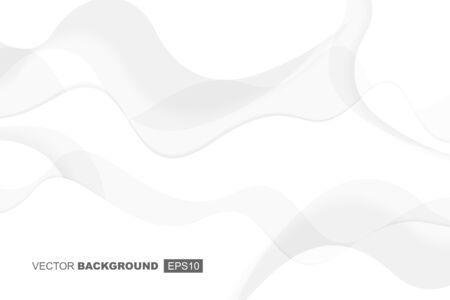 White Modern Fluid Background Composition with Waves and Shadowsのイラスト素材