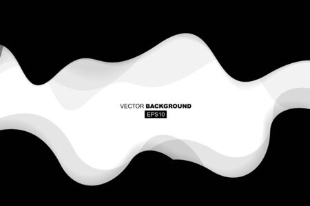 Black Modern Fluid Background Composition with Waves and Shadowsのイラスト素材