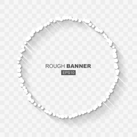 White Abstract Rought Doted Grunge Banner Template with Flat Design Shadowのイラスト素材