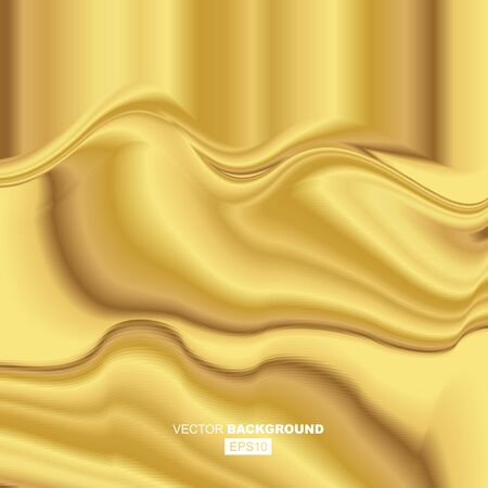 Golden Modern Fluid  Composition with Dark Gradients and Gold Metal Wavy Line with Shadowのイラスト素材