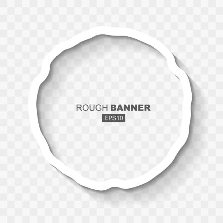 White Abstract Rought Doted Grunge Banner Template with Flat Design Shadowのイラスト素材