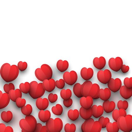 Valentines Day Background Design with Heart Stickers Scatteredのイラスト素材