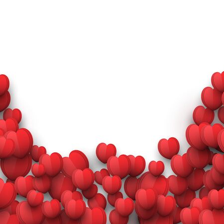 Valentines Day Background Design with Heart Stickers Scatteredのイラスト素材