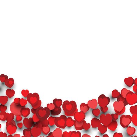 Valentines Day Background Design with Heart Stickers Scatteredのイラスト素材