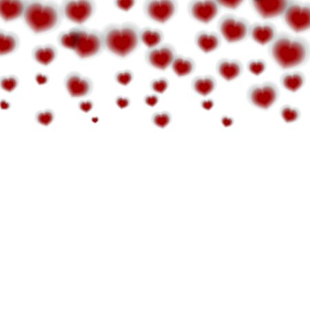 Valentines Background with Red Blurred Heartsのイラスト素材