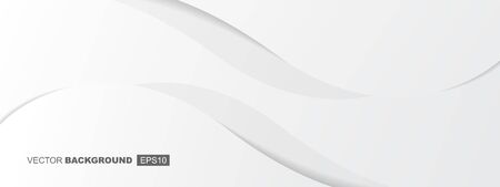 White Modern Fluid Background Composition with Waves and Shadowsのイラスト素材