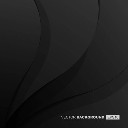 Black Modern Fluid Background Composition with Waves and Shadowsのイラスト素材