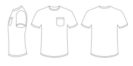 Men Polo T-shirt Outline Dashed Mockupのイラスト素材