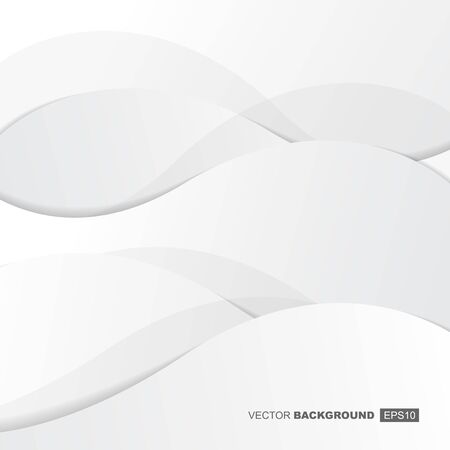 White Modern Fluid Background Composition with Waves and Shadowsのイラスト素材