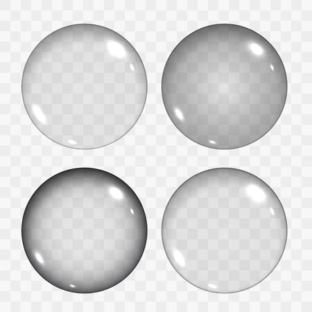 Set of Translucent Empty Glass Spheres or Circlesのイラスト素材