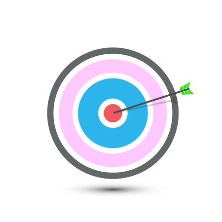 Flat Style Target Icon with Arrow in The Centerのイラスト素材