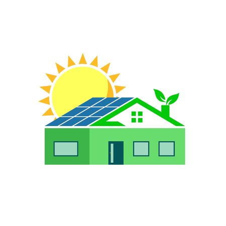 Solar Energy House Concept Iconのイラスト素材