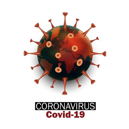 Concept of Earth with Virus Strain Novel Coronavirusのイラスト素材