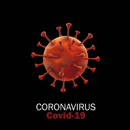 Virus Strain Model of Novel Coronavirus 2019-nCoV Covid-19.のイラスト素材