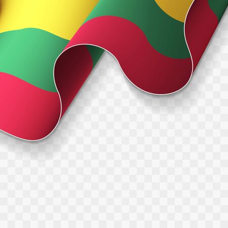 Waving flag of the Lithuaniaのイラスト素材
